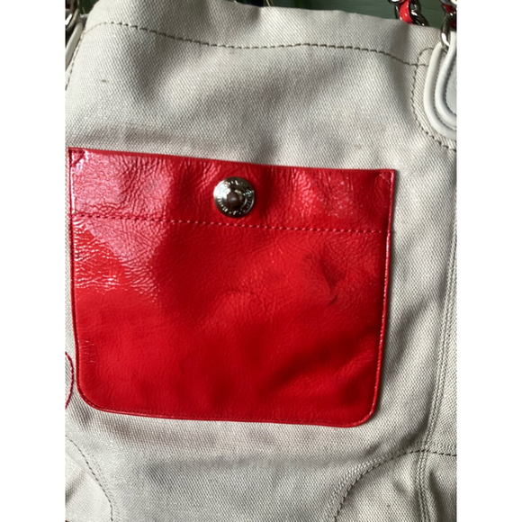 Coach Poppy Flower Whipstitch Light Khaki Duffel Bucket Large Tote LMTED ED - Picture 5 of 11